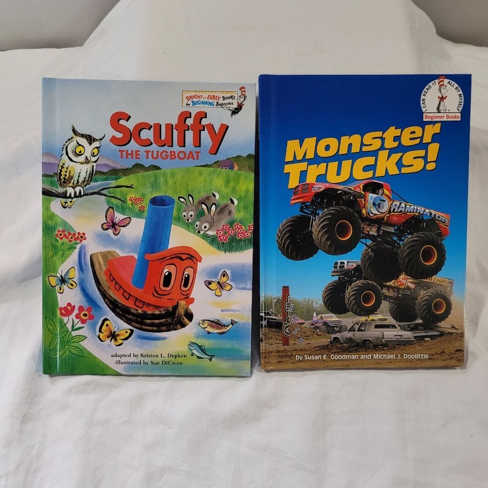 Dr Seuss Scuffy the Tugboat And Monster Trucks 2 Children's Book